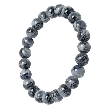 asta-Acetate Beaded Bracelet  Midnight Slate Mist-8mm-0231