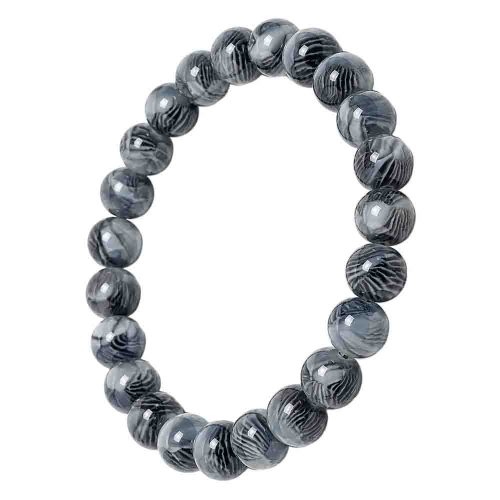 asta-Acetate Beaded Bracelet  Midnight Slate Mist-8mm-0231