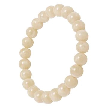 asta-Acetate Beaded Bracelet  Vanilla Soft Glow-8mm-0232