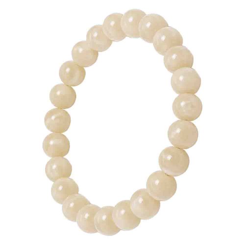 asta-Acetate Beaded Bracelet  Vanilla Soft Glow-8mm-0232