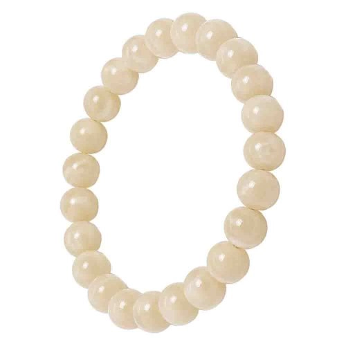 asta-Acetate Beaded Bracelet  Vanilla Soft Glow-8mm-0232