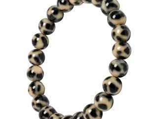 asta-Acetate Beaded Bracelet  Mocha Night Mosaic-8mm-0233
