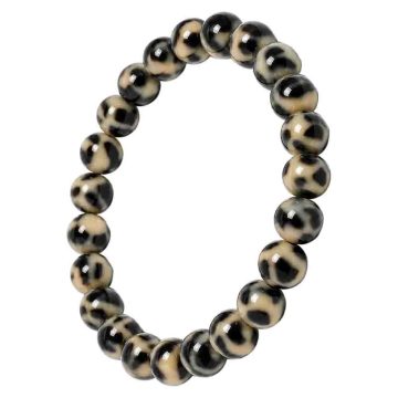 asta-Acetate Beaded Bracelet  Mocha Night Mosaic-8mm-0233