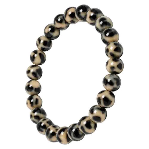 asta-Acetate Beaded Bracelet  Mocha Night Mosaic-8mm-0233