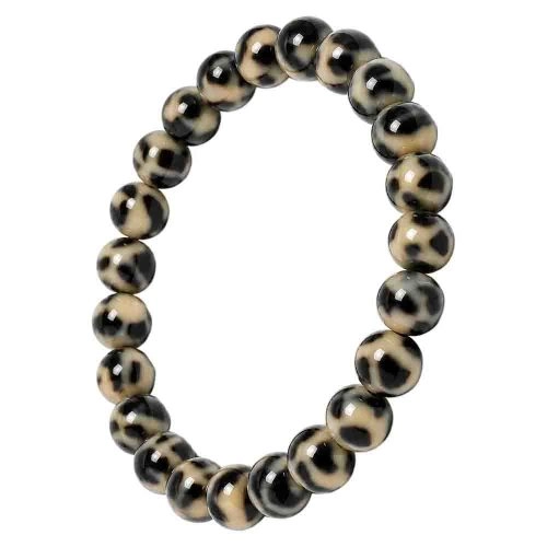 asta-Acetate Beaded Bracelet  Mocha Night Mosaic-8mm-0233