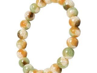 asta-Acetate Beaded Bracelet  Sage Almond Harvest Essence-8mm-0236