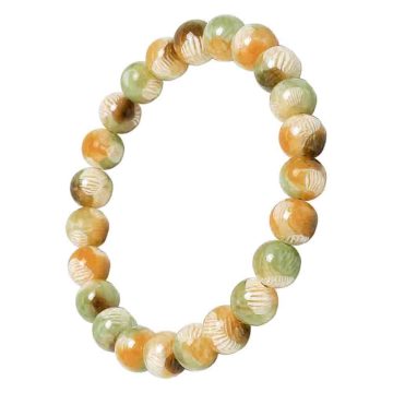 asta-Acetate Beaded Bracelet  Sage Almond Harvest Essence-8mm-0236