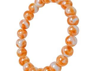 asta-Acetate Beaded Bracelet  Vanilla Tangerine Drift-8mm-0237