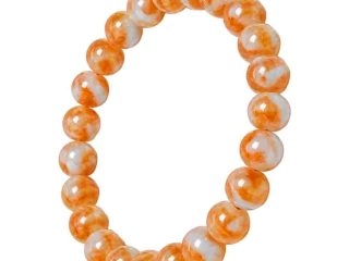 asta-Acetate Beaded Bracelet  Vanilla Tangerine Drift-8mm-0237