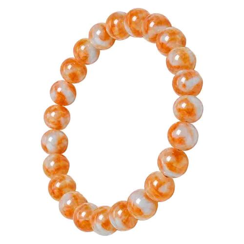 asta-Acetate Beaded Bracelet  Vanilla Tangerine Drift-8mm-0237