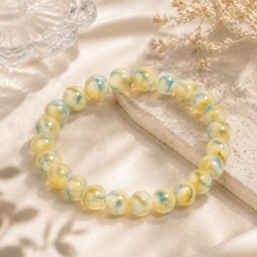 asta-Acetate Beaded Bracelet  Mint Sorbet Essence-8mm-0238