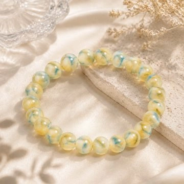 asta-Acetate Beaded Bracelet  Mint Sorbet Essence-8mm-0238