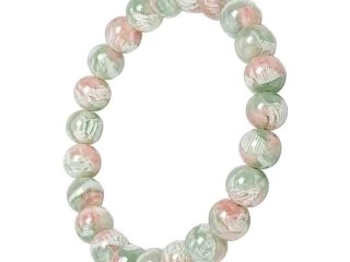 asta-Acetate Beaded Bracelet  Mint Sakura Veil-8mm-0241