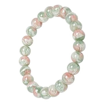 asta-Acetate Beaded Bracelet  Mint Sakura Veil-8mm-0241