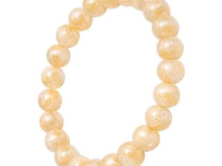 asta-Acetate Beaded Bracelet  Alabaster Creamy Essence-8mm-0243
