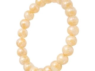 asta-Acetate Beaded Bracelet  Alabaster Creamy Essence-8mm-0243