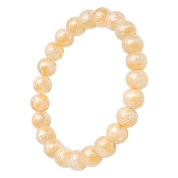 asta-Acetate Beaded Bracelet  Alabaster Creamy Essence-8mm-0243