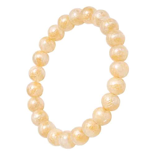 asta-Acetate Beaded Bracelet  Alabaster Creamy Essence-8mm-0243