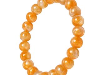 asta-Acetate Beaded Bracelet  Amber Soft Glow-8mm-0244