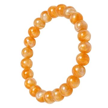 asta-Acetate Beaded Bracelet  Amber Soft Glow-8mm-0244