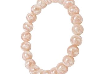 asta-Acetate Beaded Bracelet  Apricot Pearl Mosaic-8mm-0246