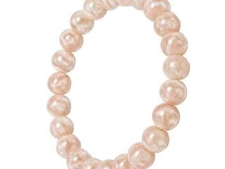 asta-Acetate Beaded Bracelet  Apricot Pearl Mosaic-8mm-0246