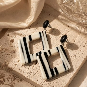 asta-Acetate Earrings Parisian Monochrome Luxe-0103