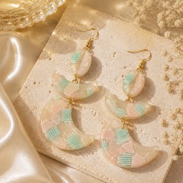 asta-Acetate Earrings Mint Peach Mousse-0202