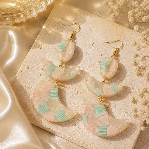 asta-Acetate Earrings Mint Peach Mousse-0202