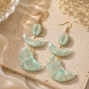 asta-Acetate Earrings Mint Ivory Pearl-0203
