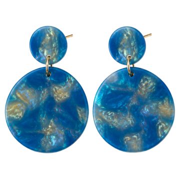 asta-Acetate Earrings Azure Gilded Pearl-0402