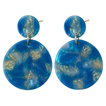 asta-Acetate Earrings Azure Gilded Pearl-0402