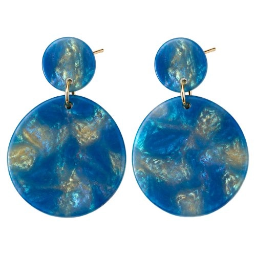 asta-Acetate Earrings Azure Gilded Pearl-0402