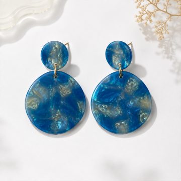 asta-Acetate Earrings Azure Gilded Pearl-0402