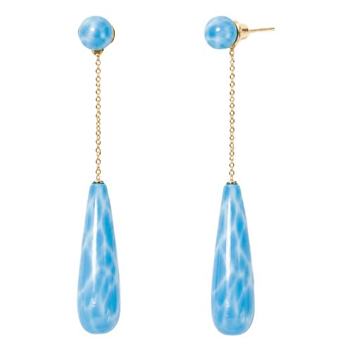 asta-Acetate Earrings Glacier Blue Vein-0501