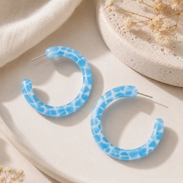 asta-Acetate Earrings Glacial Float Drift-0601