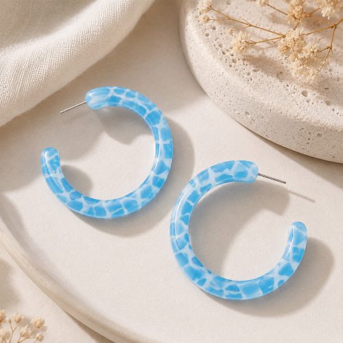 asta-Acetate Earrings Glacial Float Drift-0601
