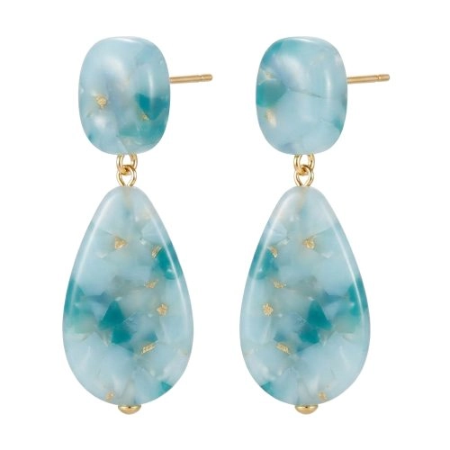 asta-Acetate Earrings Ocean Opal Swirl-0701