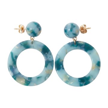 asta-Acetate Earrings Ocean Opal Swirl-0801