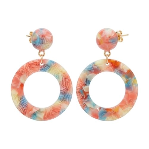 asta-Acetate Earrings Rainbow Opal Matrix-0802