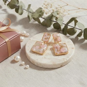 asta-Acetate Earrings Morning Blush Pearl-0903