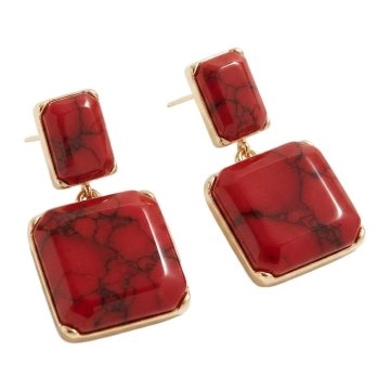 asta-Acetate Earrings Scarlet Lava Stone-0905