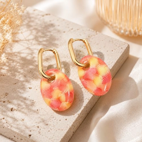 asta-Acetate Earrings Spring Apricot Coral-1002