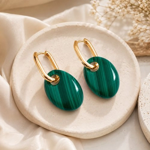 asta-Acetate Earrings Emerald Bamboo Veil-1004