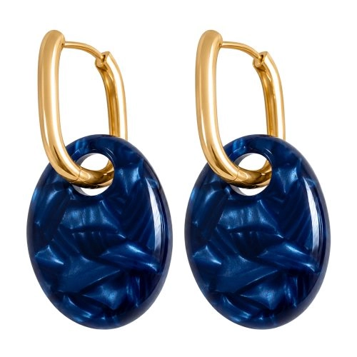 asta-Acetate Earrings Indigo Satin Veil-1005