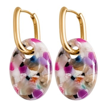 asta-Acetate Earrings Floral Mosaic Pearl-1006