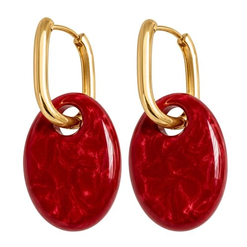 asta-Acetate Earrings Crimson Flame Pearl-1007
