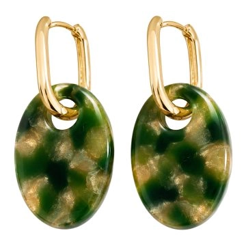 asta-Acetate Earrings Emerald Gilded Mist-1008