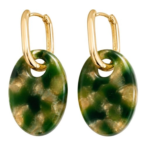 asta-Acetate Earrings Emerald Gilded Mist-1008