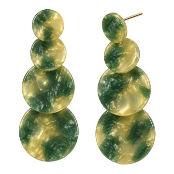 asta-Acetate Earrings Emerald Gilded Mist-1101